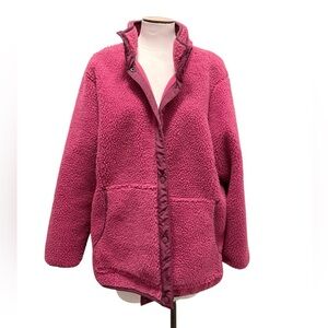Magenta Sherpa Jacket- Womens 1x Land End